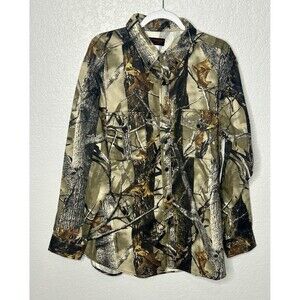 True Timber Shirt Mens Sz Lg  Camo Dove  Deer Duck Hunting Pockets Brown Green
